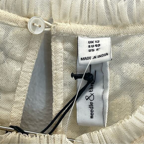 Needle and Thread The Annie Sequin Tiered Mini Dress in Champagne - Picture 5 of 12